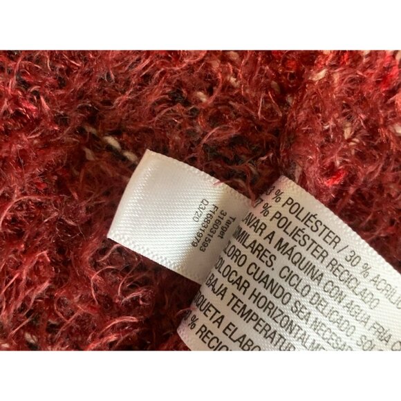 Knox Rose Womans S Hairy Sweater Rusty Red Open Cardigan - Picture 6 of 7